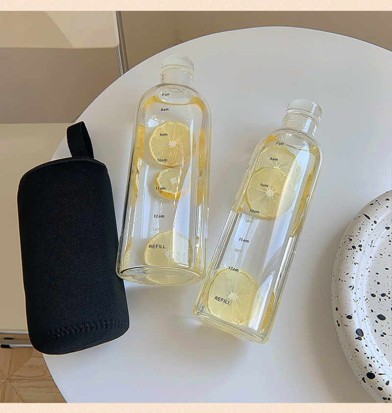 sklenená fľaša 500 ml s časovým meradlom